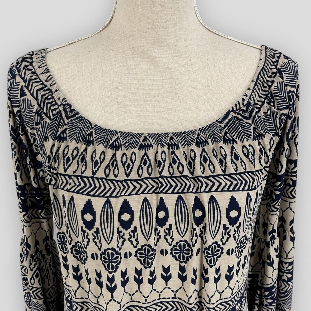 R Rouge Dress Womens Long Bell Sleeve Bohemian Printed Off The Shoulder Casual S - Picture 3 of 9